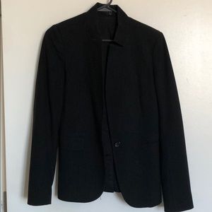 Black theory blazer with white pin stripes